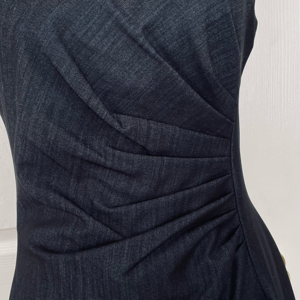 Calvin Cline Ruched Dress with Cap Sleeve, Size 4, Dark Gray Heather - Picture 4 of 9